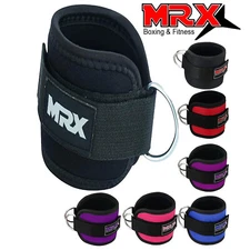 Ankle D Ring Strap Thigh Pulley for Weight Lifting Padded Anklet Cuff Gym Straps