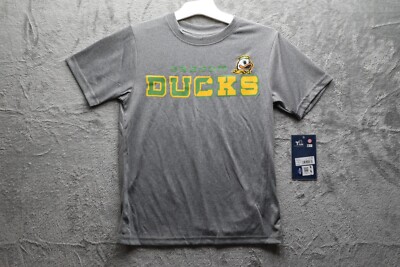 NCAA Oregon Ducks Boys' Heather Gray Poly T-Shirt, Size S, New