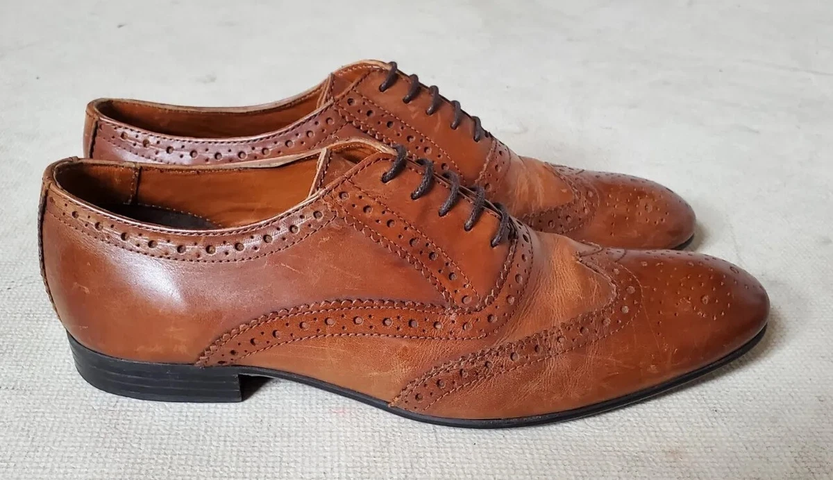 Mens dark tan brogues sale