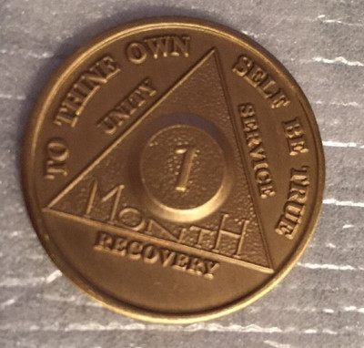 Set of 5 Alcoholics Anonymous 1 Month Recovery Coin Chip Medallion ...