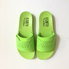 neon green fenty slides