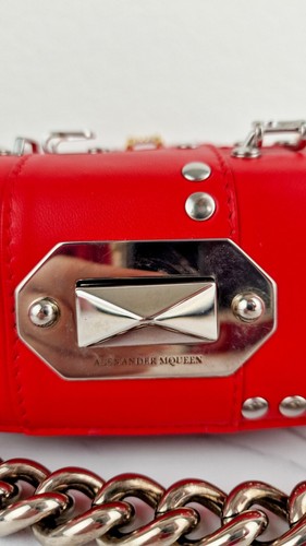 Alexander McQueen Lust Red Nano 16 Box Bag Hooks & Studs Handbag Crossbody Bag - Picture 13 of 24
