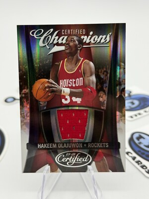 2009-10 Certified Hakeem Olajuwon Champions Game Worn Patch 5/99 Rockets