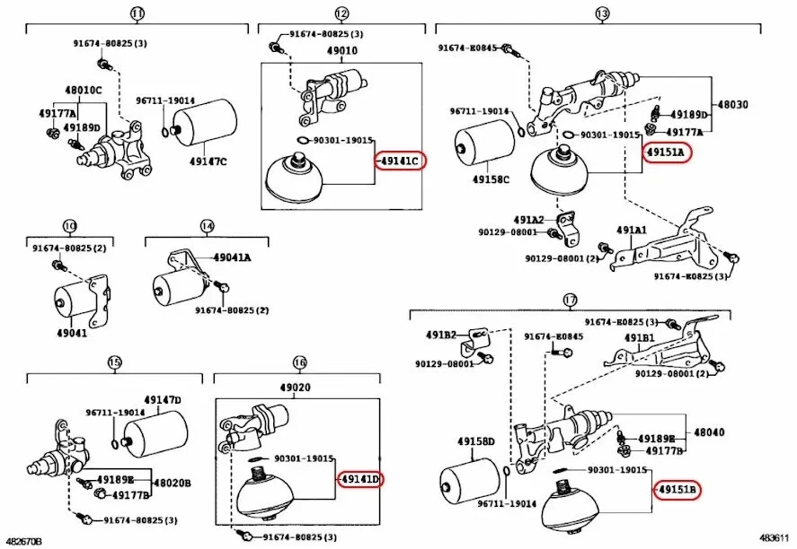 TOYOTA Genuino Lexus LX570 URJ200 JUEGO ACUMULADOR DE SUSPENSIÓN OEM Nuevo Foto 2 de 4