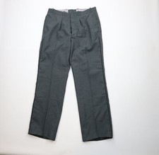 Vintage 80s Military Mens 34x33 Heavyweight Wool Button Fly Wide Leg Pants Green