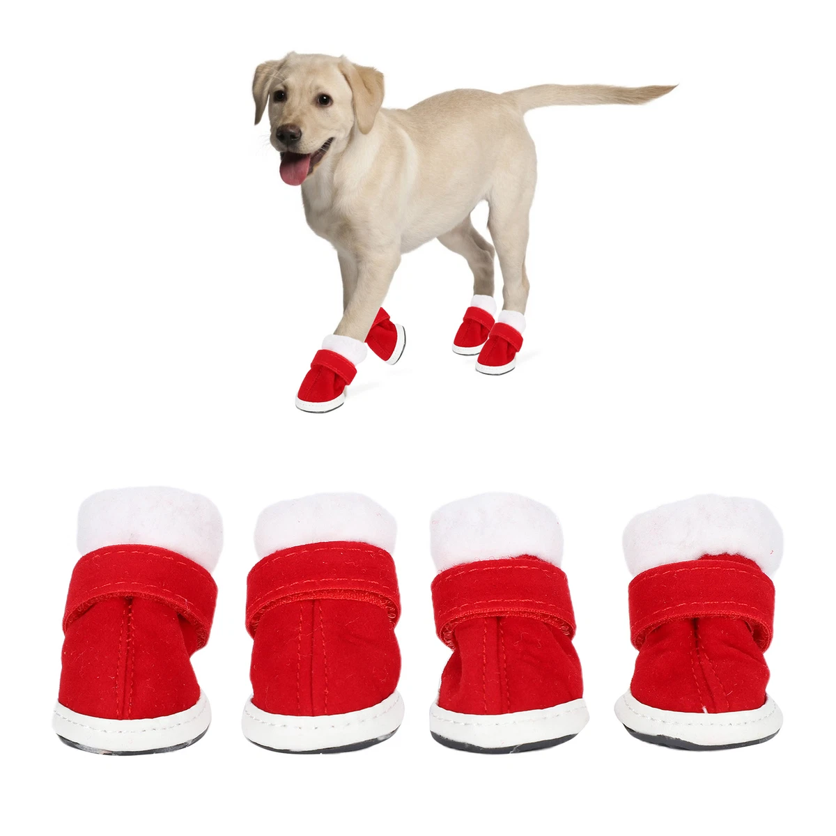 Winter Warm Dog Shoes Christmas Boots Outdoor Anti Skid Paw