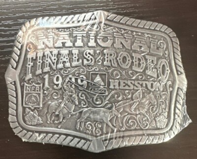 1999 Hesston National Finals Rodeo Belt Buckle Team Roping Adult New Sealed
