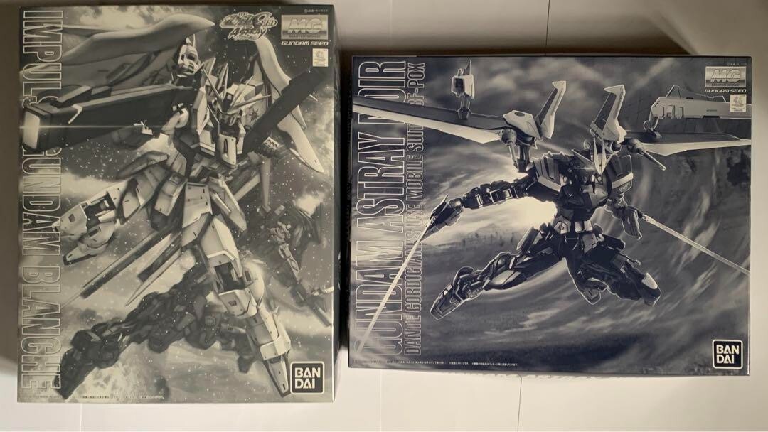 Bandai MG 1/100 Impulse Gundam Blanche MG 1/100 Gundam Astray Noir