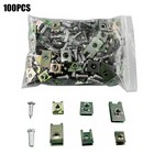 100x Car Fasteners Body Door Panel Trim Fixed Home Screw U Type Gasket Clips .