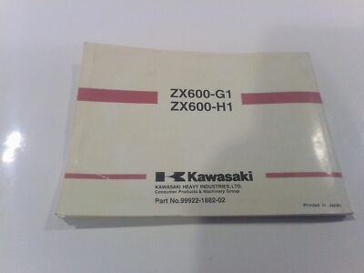 Kawasaki Ninja ZX-6R 98 User And Maintenance Manual 99922188202 GB