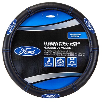 Brand New Ford Deluxe Contrast Stitching Premium Car Truck Steering Wheel Cover