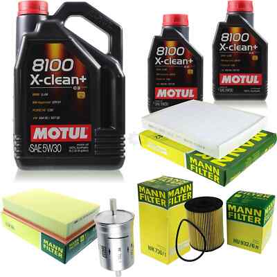 MANN-FILTER Inspektionspaket 7L Motul 5W-30 8100 X-clean+ für VW Multivan V 3.2