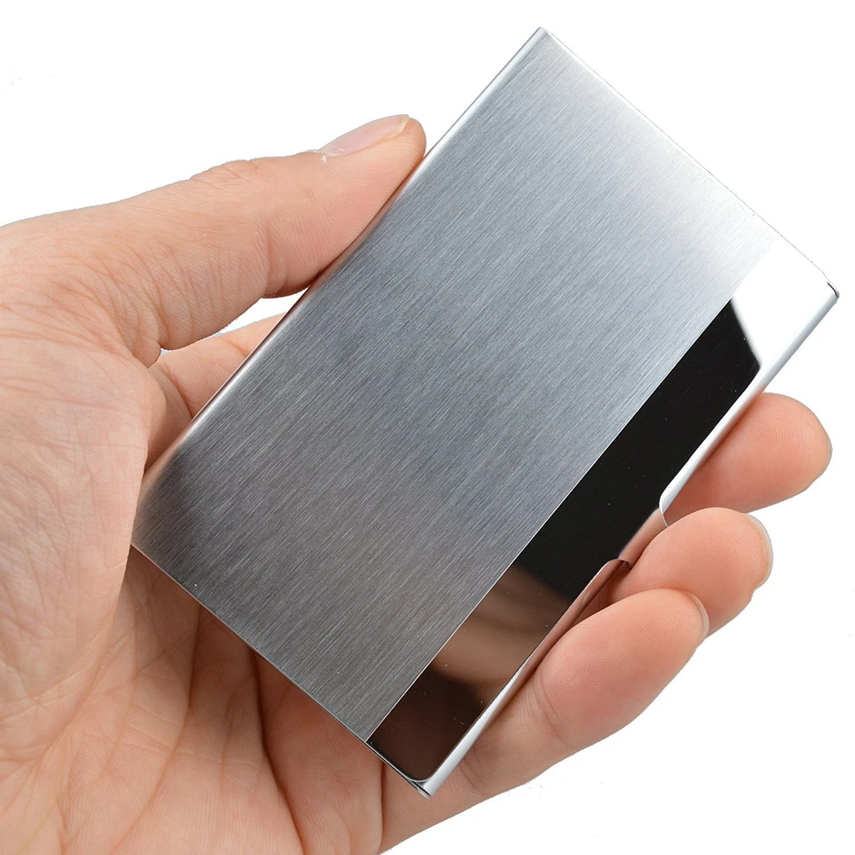 Stainless Steel Card Holder Case - Pocket Metal Wallet for Business, ID,  Credit