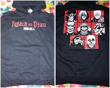 Attack On Titan Graphic Hoodie Large New Official Beast Female Collossal Armored