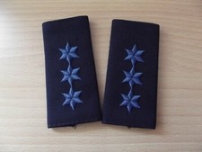 Schulterschlaufen/Dienstgradabzeichen Polizei/DRK mit 3 Sternen blau