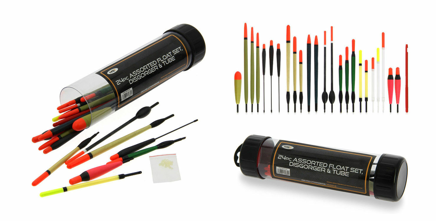 NGT 24pc Assorted Float Set With Rubbers & Disgorgers Carp coarse Fishing Tackle - Image 2