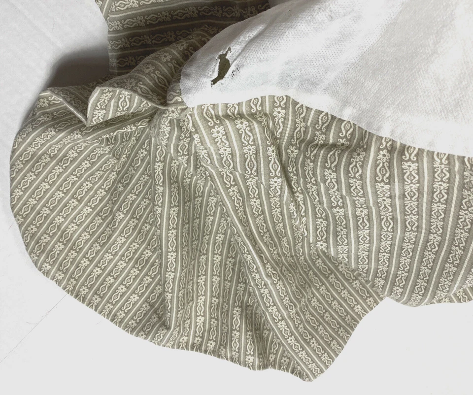 Falda Cama King Corte de Versalles Vintage 14.5" Tostado Taupe Marrón Estampado Cañón Foto 4 de 4