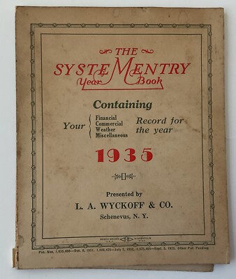 System entry Year Book 1935 - Poultry Eggs Cream  Wyckoff Schenevus NY