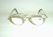 NWT Vintage 90's Nickel Silver Mid Oval Metal Reading Glasses 2.50 S.Gold 