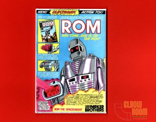 ROM Spaceknight ad art 2x3" fridge magnet Parker Bros.
