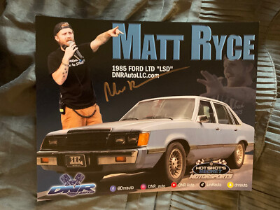 Matt Ryce Signed Promo Card 2019 PRI Autographed 1985 Ford Ltd.  LSD 