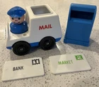 Vintage Fisher Price Little People Village Accessories! Mail Truck, Mail Etc