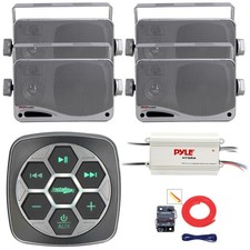 Metra Marine with Bluetooth Controller, 4x 3.5'' 200W Mini Box Speaker, Amp, Kit
