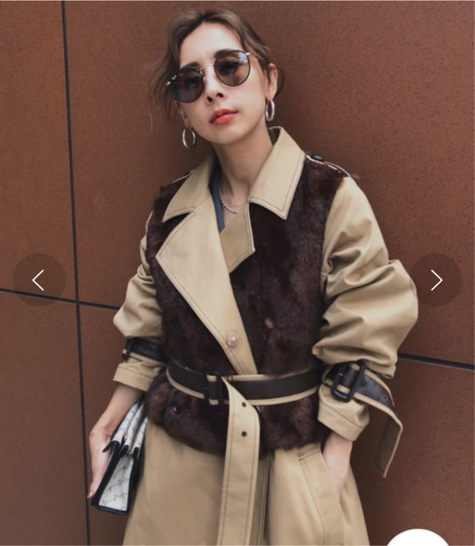 AMERI UNDRESSED ECO FUR TRENCH COAT - image 3