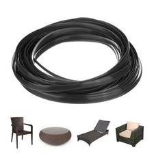 1-Pack Wicker Repair Kit, 8mm x 33ft/10m Plastic Flat Rattan Black