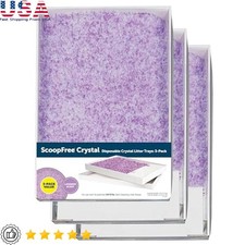 Crystal Cat Litter Tray Refills 3-Pack Leak Protection Odor Control Easy Cleanup