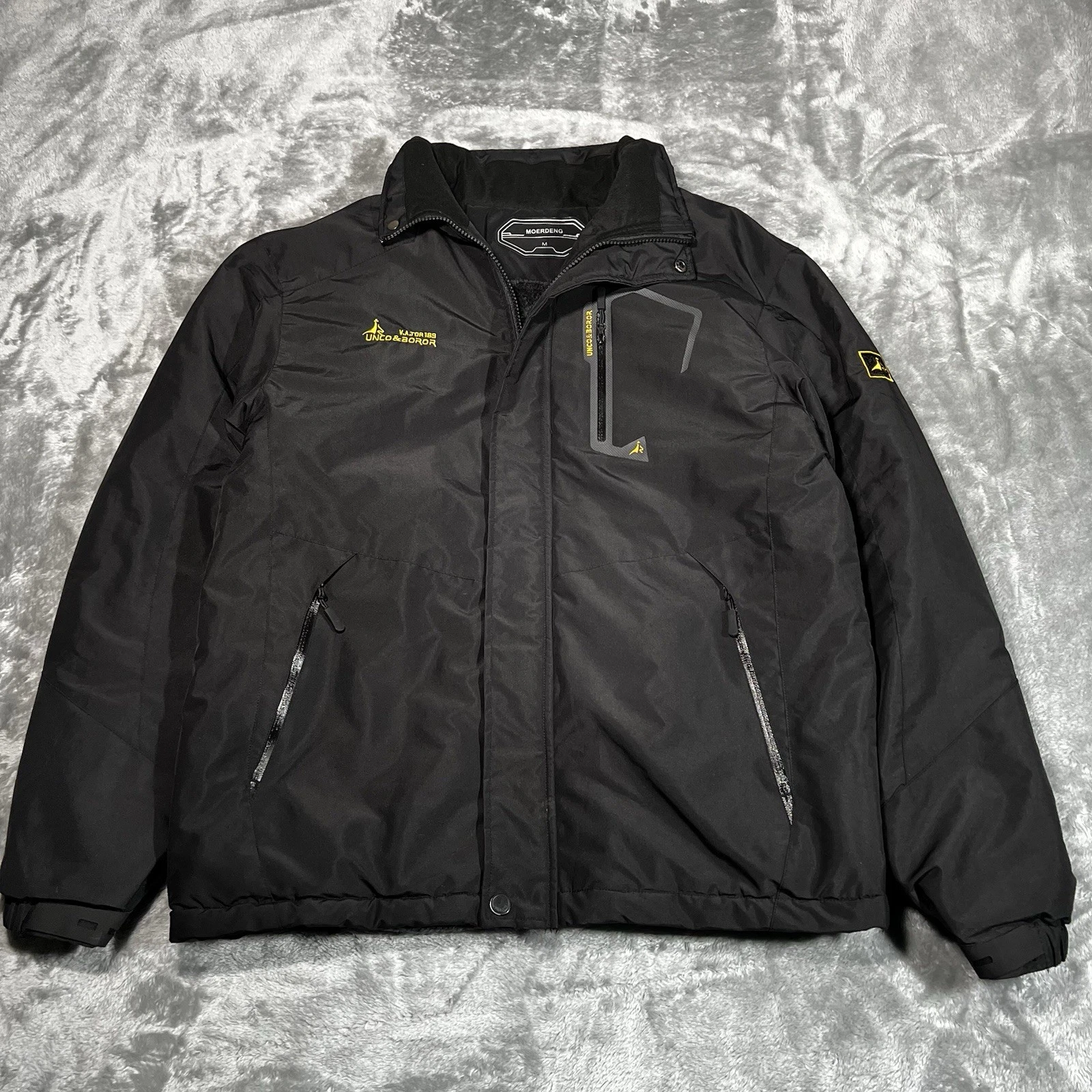 Moerdeng Jacket Men Size Medium Snow Coat Warm Ski Waterproof Outerwear Black