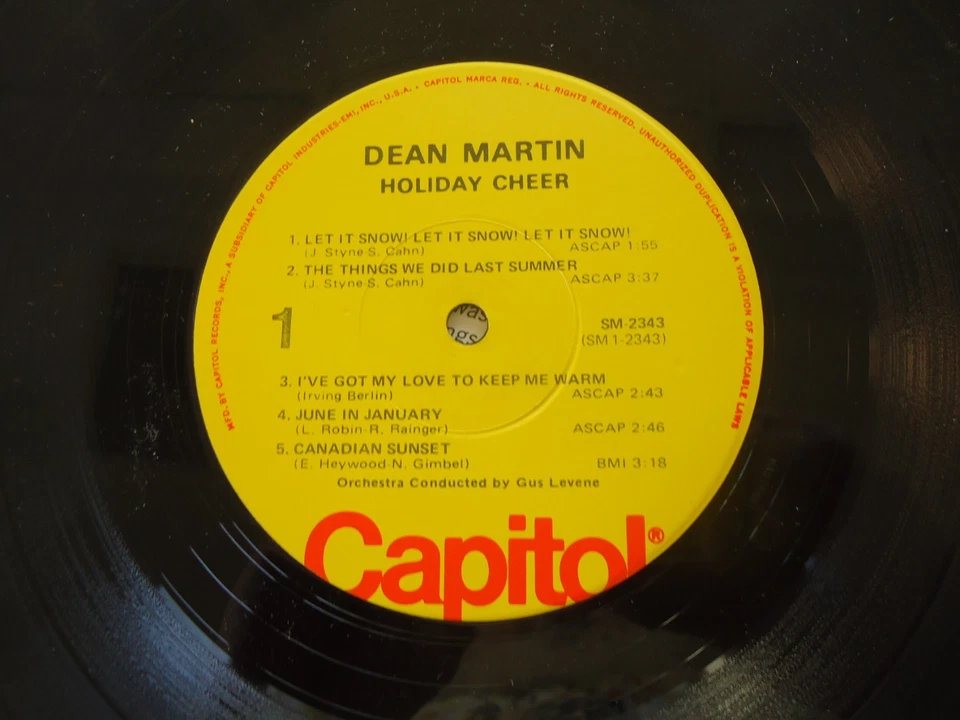 Dean Martin Holiday Cheer LP (1965) SM-2343 - Image 3 of 3