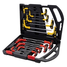 16PC T Handle Hex & Star Screwdriver Set – CR-V Ball End Allen Keys & Torx Keys