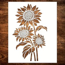 Garden Fence Large Flower Stencils - Reusable Floral 12 inches x 15 inches, A
