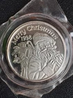1998 uncirculated Merry Christmas .999 silver 1 ounce coin 1 ounce