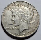 1934-S PEACE Liberty $1 Dollar 90% Silver Coin ~ Key Date ~ Orig Mid Grade Circ