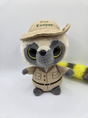 YooHoo Lemur Zoo Keeper Outfit Plush Stuffed Animal Toy Striped Tail
