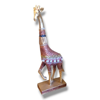 #ad Gold amp; Copper Painted Giraffe With Mosaic Geometric Pattern 12 Inches Tall $24.00