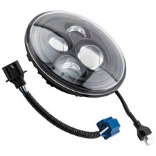 Black 7 Inch Round Led Headlight Hi-lo Beam For Jeep Wrangler Jk Tj Lj Cj 97-18