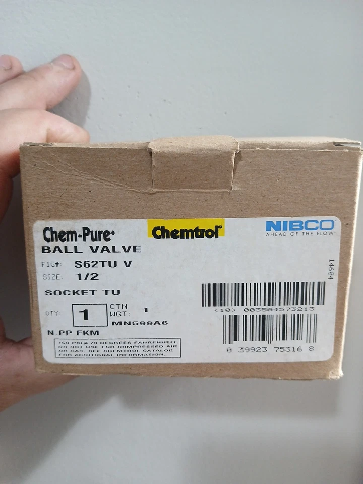 Nibco Chemtrol  S62TU V 1/2 Ball Valve - Image 2 of 2