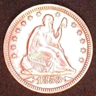 1853 U.S. SEATED LIBERTY QUARTER w/ARROWS & RAYS - VARIETY 2 - UNCIRCULATED