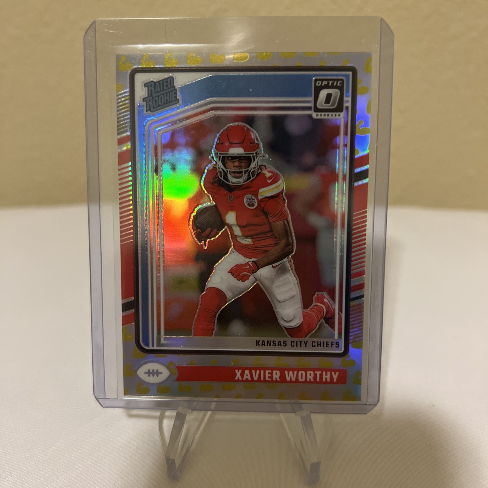 2024 Panini Donruss Optic Rated Rookie Xavier Worthy #300 Flex Emoji /149 RC