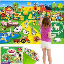 Felt Flannel Story Board Set for Toddlers,44  28in Flannel Board for Wall,52...