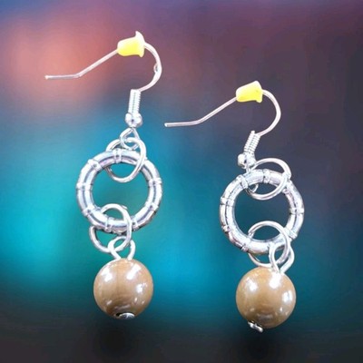 Paparazzi Earrings Brown Charmed I Am Sure Silver Next Day Shipping 