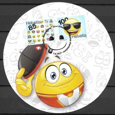 Tarjeta Suiza Mi. 2503-4 2017 gest.  Emojis