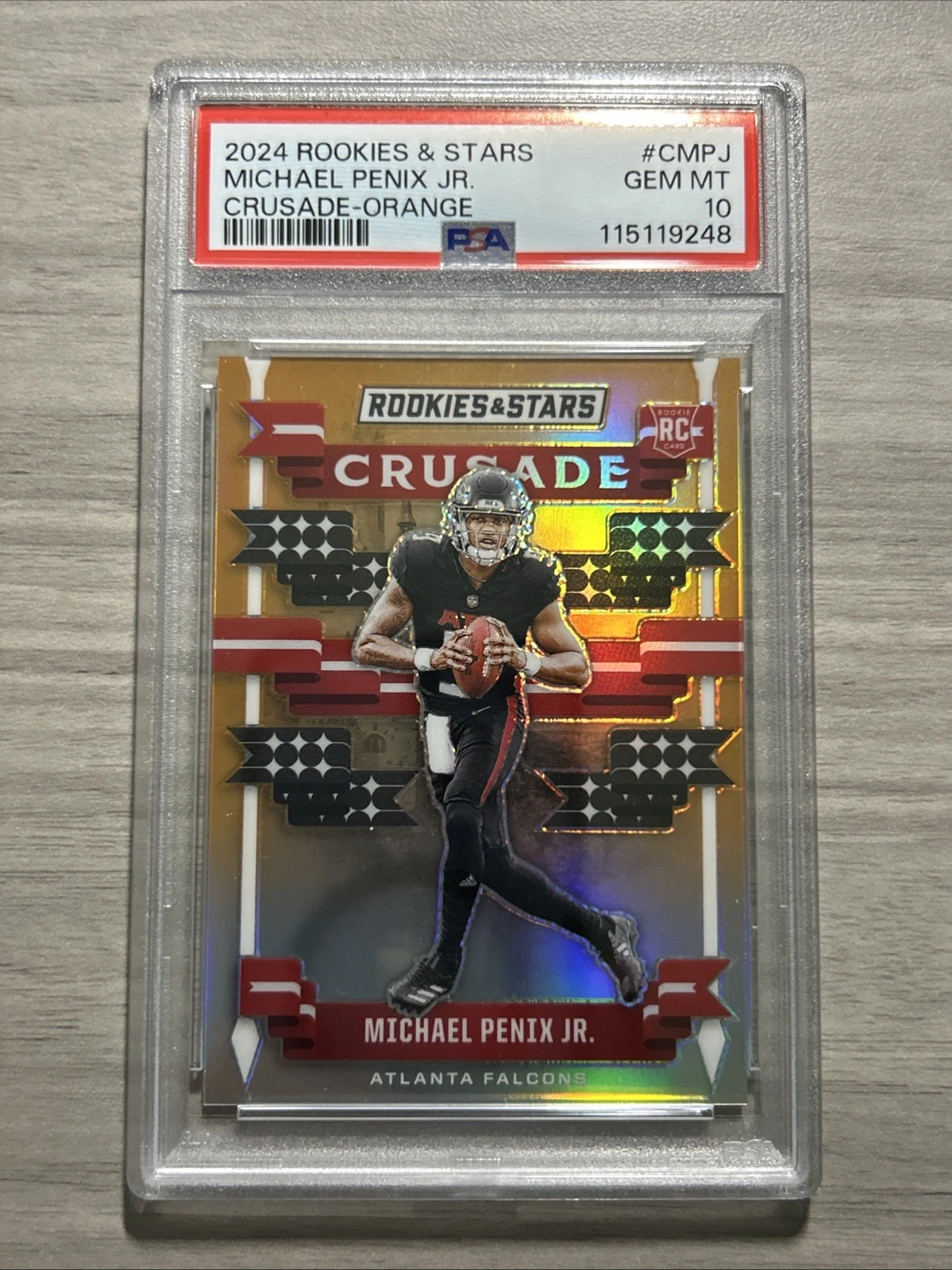 Michael Penix Panini Rookies & Stars Crusade #CMPJ Orange