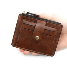 Luxury Small Men's Credit ID Card Holder Wallet Male Slim Leather Wallet with Co