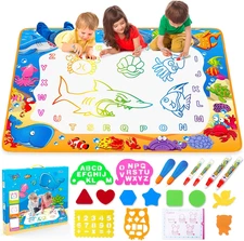 Water Doodle Mat - Kids Painting Writing Color Doodle Drawing Mat Toy Bring Magi