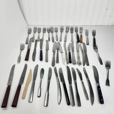 Assorted Lot Of 43 Utensils Flatware Silverwa...