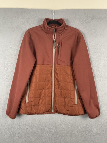 LIV Outdoor Jacket Mens M Orange Puffer Insulated Quilted Full Zip Pockets